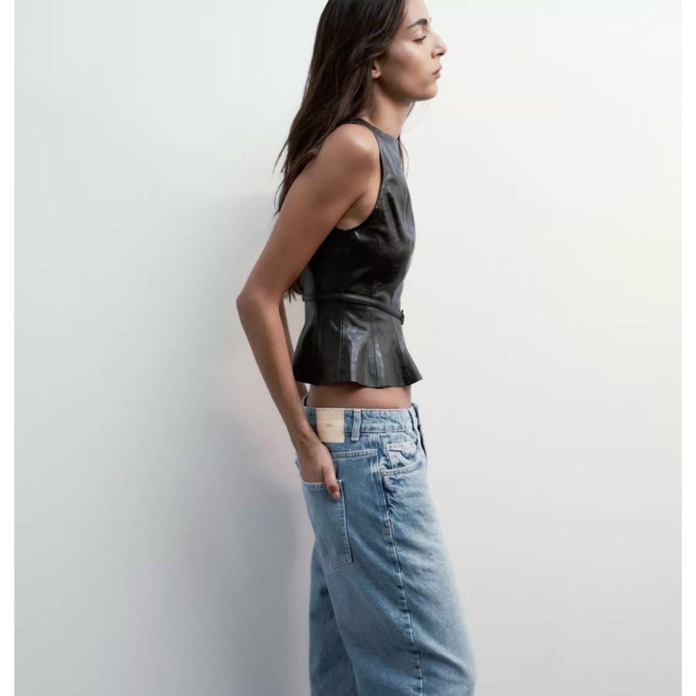 NWT ZARA FAUX LEATHER BELTED TOP - Picture 11 of 13